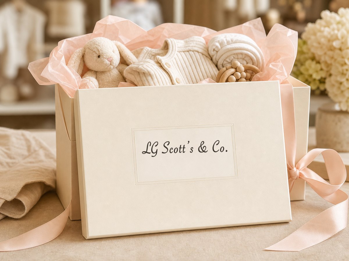 Bundle of Joy Baby Box with LG Scott's & Co. logo